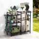 6 Tier Garden Tool Organizer Heavy Duty Metal Garage Storage Rack for Yard & Shed